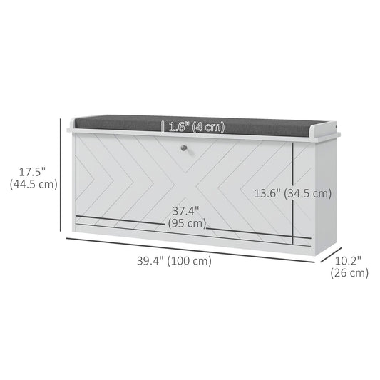 Shoe Storage with Seat, Upholstered Hallway Bench, Shoe Bench with Flip Drawer, Adjustable Shelf for 10 Pairs of Shoes