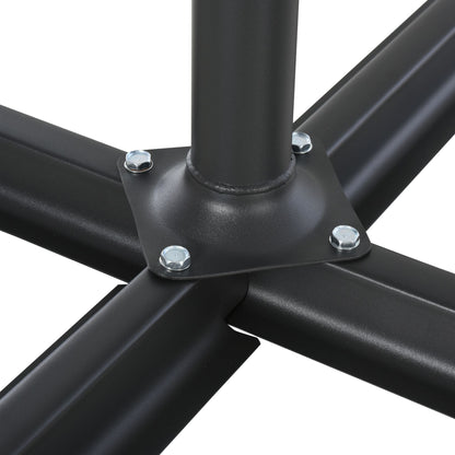 Umbrella Stand Fitting 2" Poles and Steel Base with 4 Fillable Plastic Weights, 158lbs Sand or 132lbs Water Filled, Black