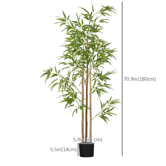 Set of 2 6ft Artificial Tree, Indoor Fake Bamboo with Pot, for Home Office Living Room Decor