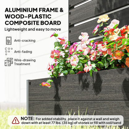 Trellis Planter for Climbing Plants, Raised Garden Bed with Trellis, Planter Box for Outdoor Garden, Black