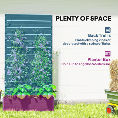 Trellis Planter for Climbing Plants, Raised Garden Bed with Trellis, Planter Box for Outdoor Garden, Black