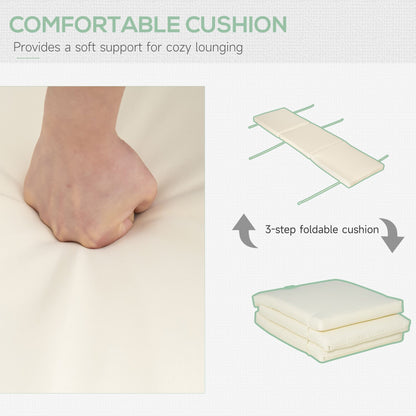 Wooden Folding Chaise Lounge, Outdoor Chaise Lounge Chair, Garden Reclining Tanning Chair with 4 Adjustable Back Soft Cushions, Green