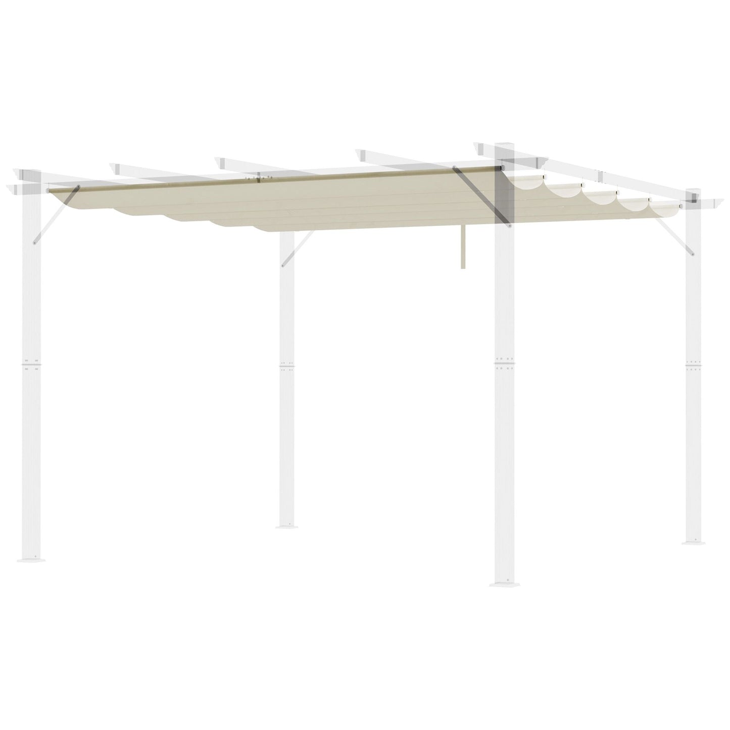 Retractable Replacement Pergola Canopy for 10' x 10' Pergola, Pergola Cover Replacement, Cream White