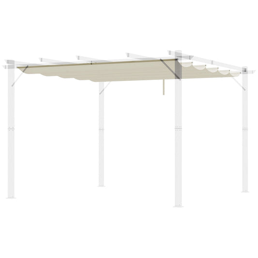 Retractable Replacement Pergola Canopy for 10' x 10' Pergola, Pergola Cover Replacement, Cream White