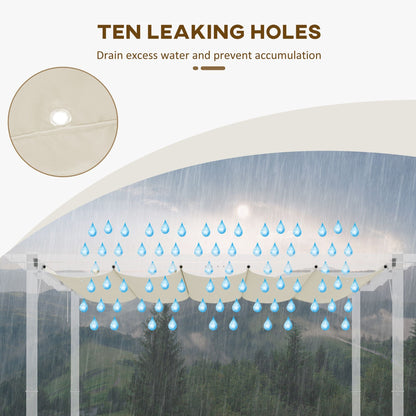 Retractable Replacement Pergola Canopy for 10' x 10' Pergola, Pergola Cover Replacement, Cream White