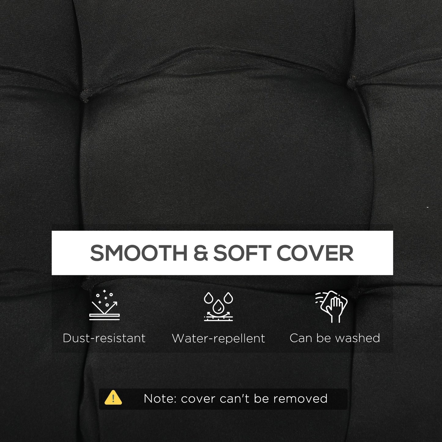 Set of 2 Patio Bench Replacement Cushions, 2 Seater Outdoor Loveseat Cushion Seat Pad, 43" x 19" x 3", Black