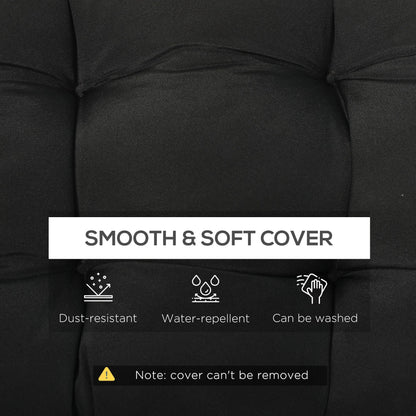 Set of 2 Patio Bench Replacement Cushions, 2 Seater Outdoor Loveseat Cushion Seat Pad, 43" x 19" x 3", Black