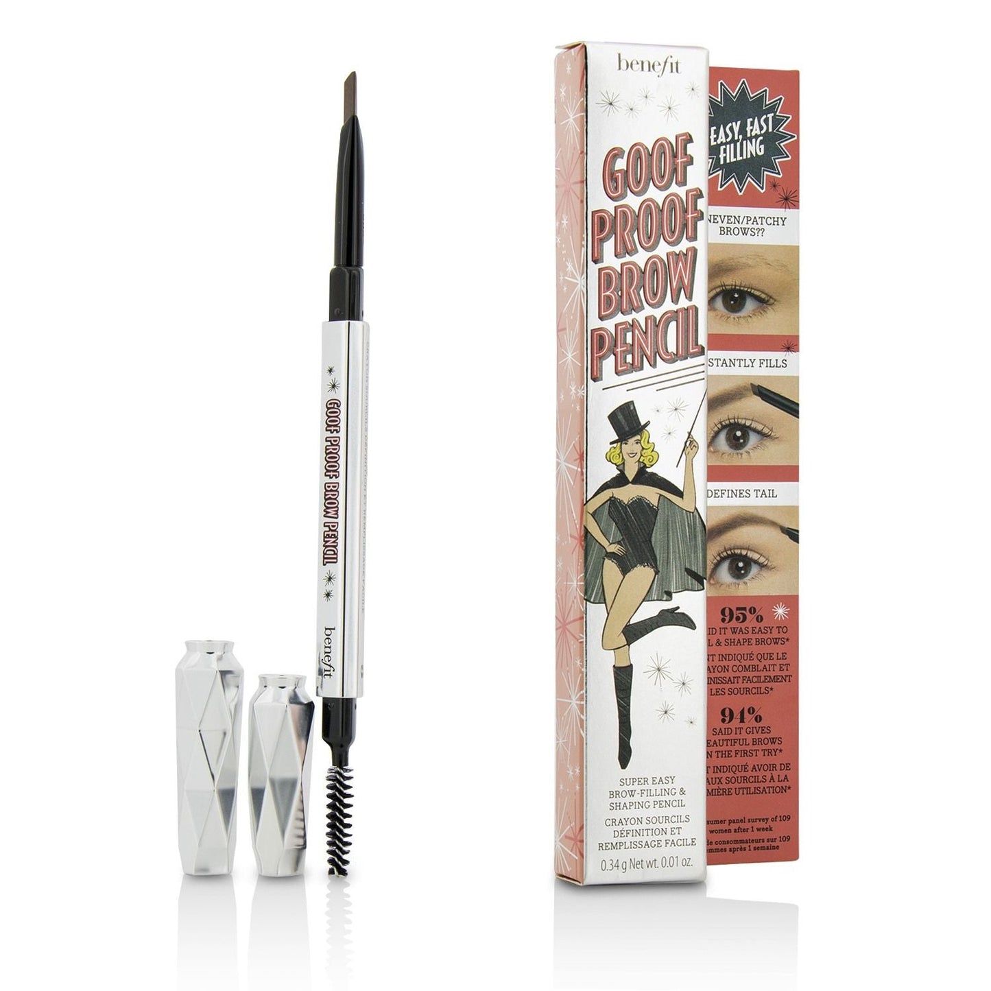 BENEFIT - Goof Proof Brow Pencil - # 3 (Medium) BM14 / 071255 0.34g/0.01oz