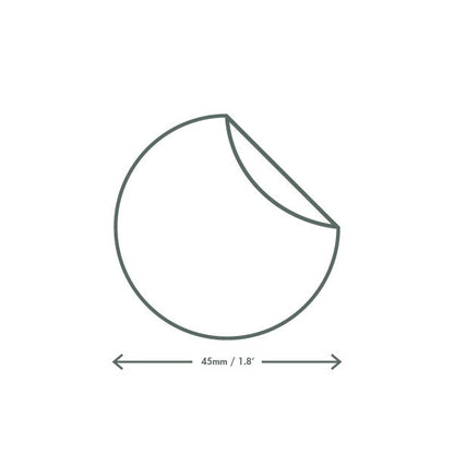 Vegware 1.7 in Round Write-On Compostable Sticker, White & Green (QTY 1000), SKU VRST45W