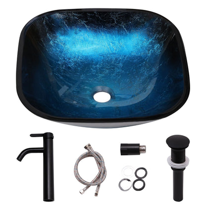 Above Counter Artistic Tempered Glass Bathroom Sink Transparent Counter Top Bathroom Single Bowl Vessel Basin