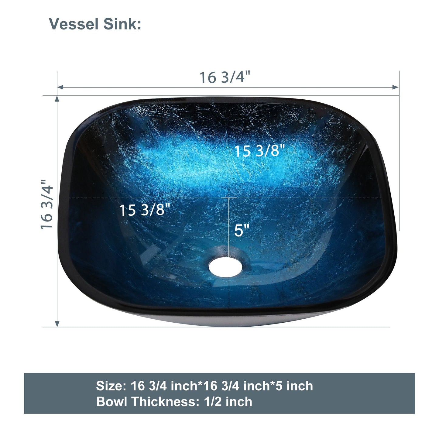 Above Counter Artistic Tempered Glass Bathroom Sink Transparent Counter Top Bathroom Single Bowl Vessel Basin