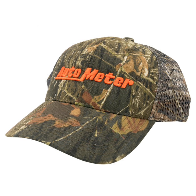 AutoMeter Hat Mesh Black w/ Velcro Hunting Camo Blaze Orange 0444