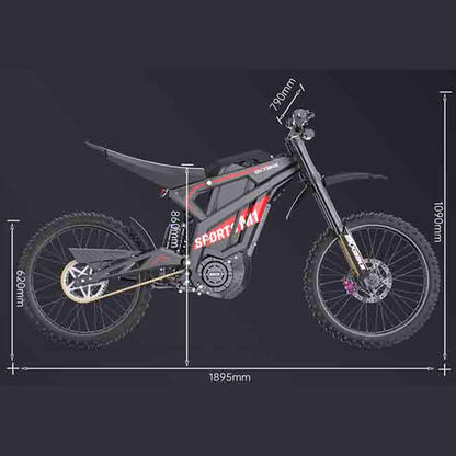 EKX M1 16.8KW 72V/50AH Premium Electric High-Strength Steel Pipe Off-Road Mountain Dirt Bike (SAK20957)
