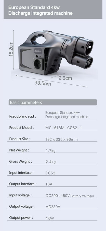 EV Discharger machine for Model3/Y/X/S, Protable V2L for oudoor and camping
