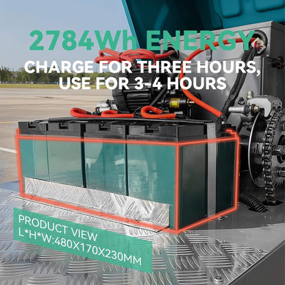 Heavy-Duty 51-Inch Electric Ride-On Floor Industrial Sweeper With Dustbin & Water Tank (SAK69418)