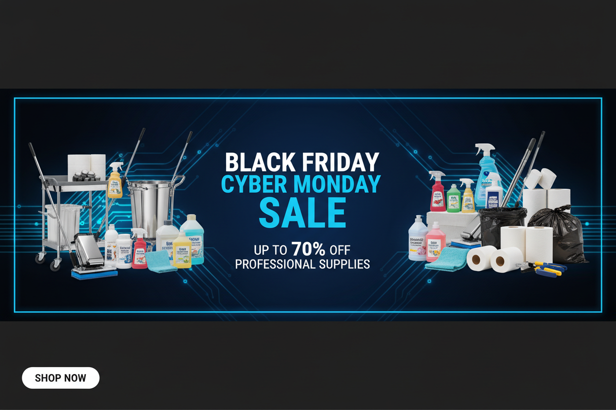 hero image of black friday cyber monday sale forgeneral household and consumer supplies professional division