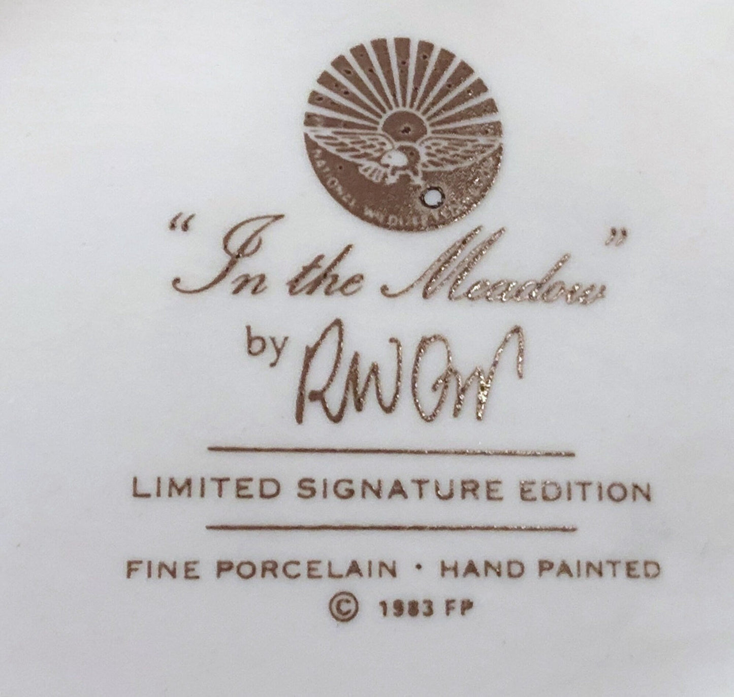 Hand-Painted Porcelain Bunny Family Figurine, RW OM, Easter Decor