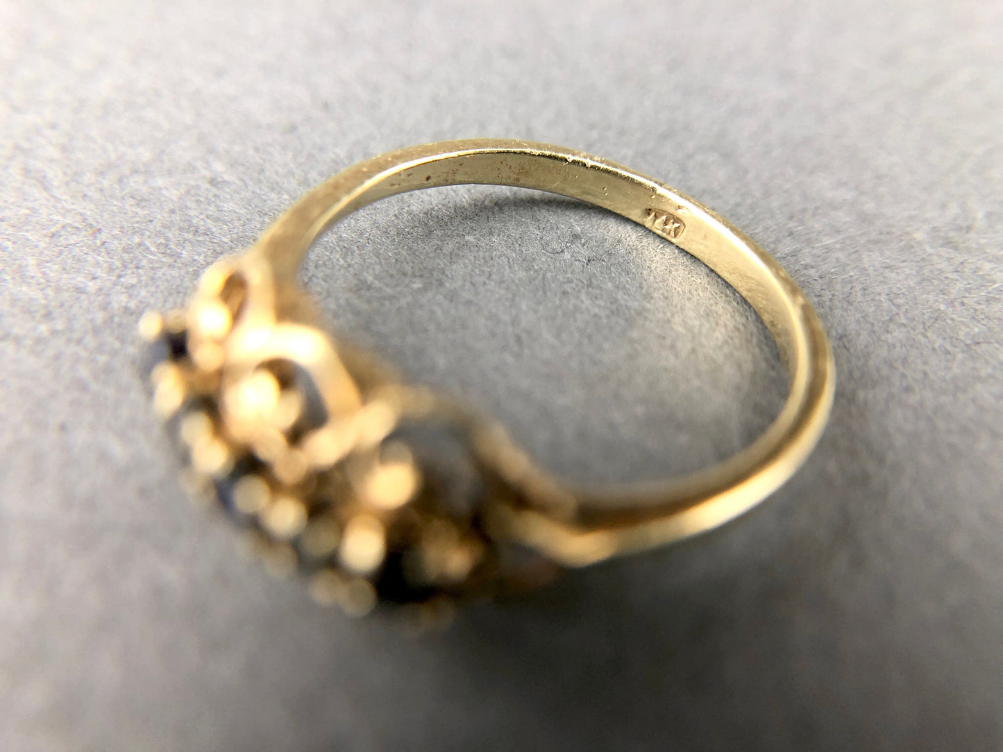 Vintage 14k Gold Sapphire Filigree Ring. Elegant Ring / Gift for Her.