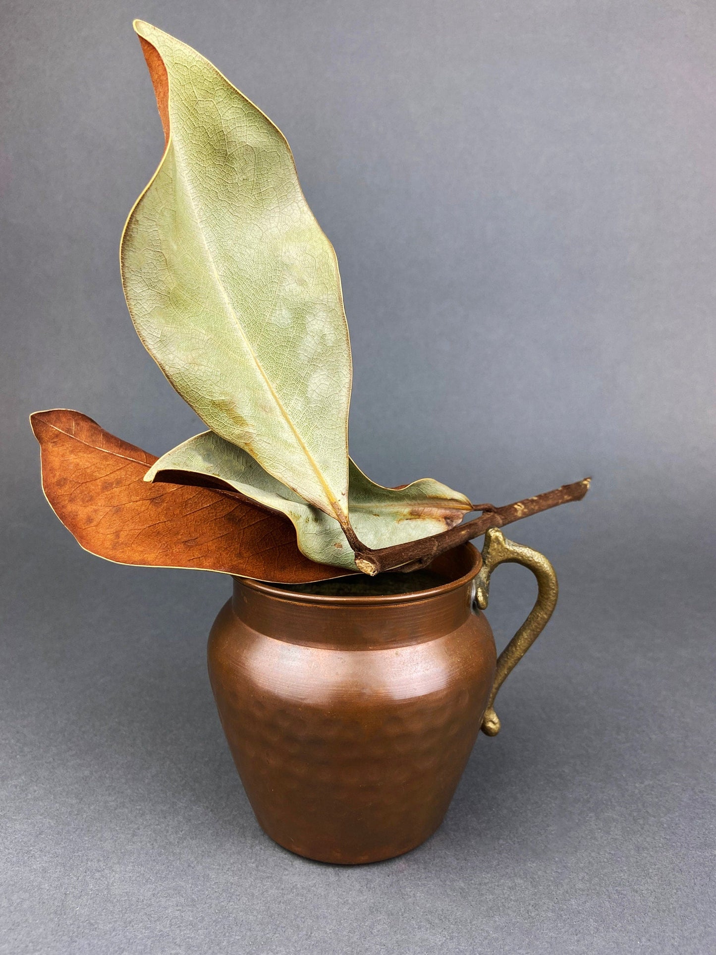 Antique Hand Hammered Brass & Copper Jardiniere Footed Flower Pot Vase. Herb Growing Container. Rustic Table Decor. 19th C Imperial Russia.