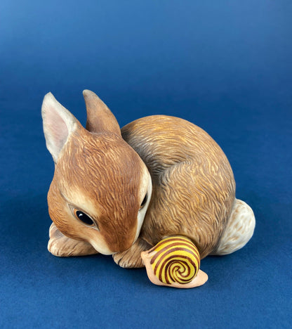 Hand-Painted Porcelain Bunny Family Figurine, RW OM, Easter Decor