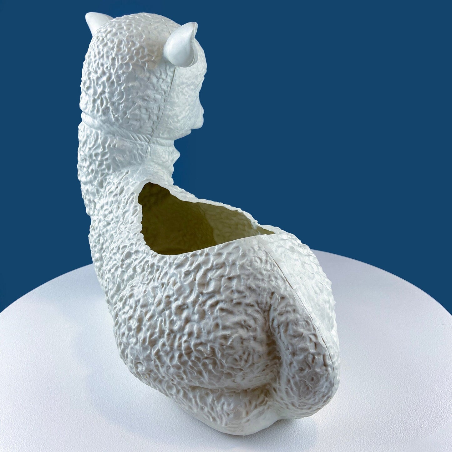 Blow Mold White Lamb Planter or Large Table Decoration. Cute Baby Sheep. Inside/Outside, Easter/Spring, Home, Retail, Cafe, Bakery Display.