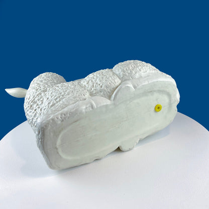 Blow Mold White Lamb Planter or Large Table Decoration. Cute Baby Sheep. Inside/Outside, Easter/Spring, Home, Retail, Cafe, Bakery Display.