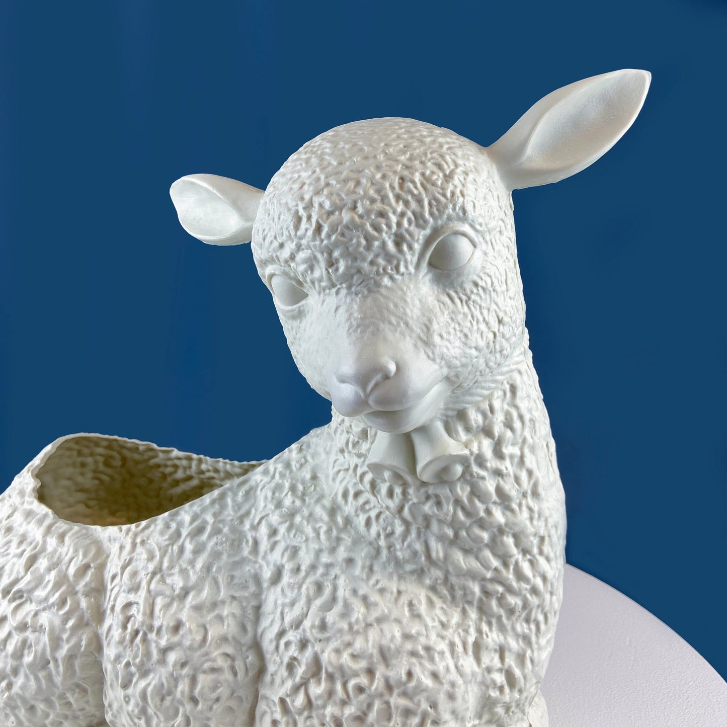 Blow Mold White Lamb Planter or Large Table Decoration. Cute Baby Sheep. Inside/Outside, Easter/Spring, Home, Retail, Cafe, Bakery Display.