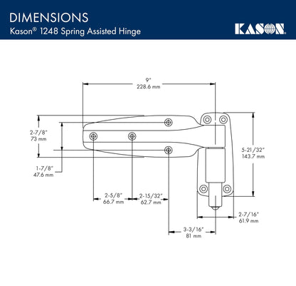 Kason 1248 Spring Assisted Hinge, 1-1/2 Inch Offset, 11248000022