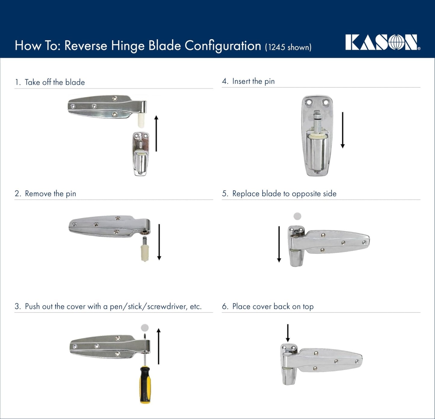 Kason 1248 Spring Assisted Hinge, 1-1/2 Inch Offset, 11248000022