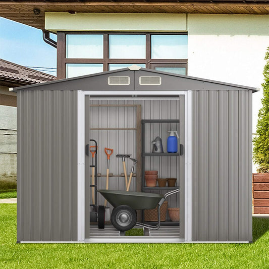 [08X06FT] Alora Premium Outdoor Steel Tool Storage Garden Backyard Shed (SAK74185)