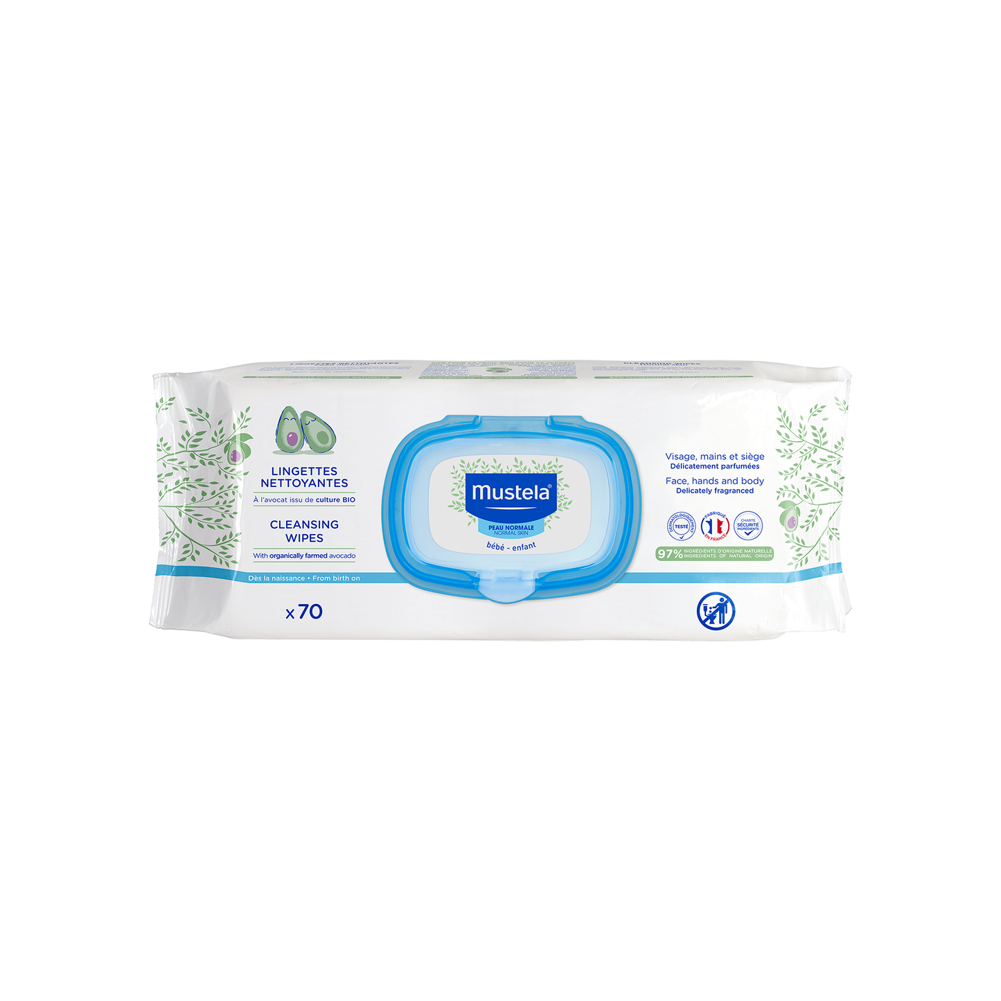 MustelaCleansing Wipes - Delicately Fragranced (For Normal Skin) 70wipes - 13 Oz