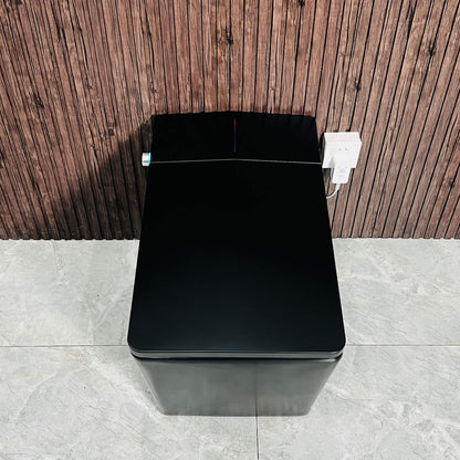 Nuvia Luxury Black Square Smart Toilet With Bidet, Remote, And Heated Seat (SAK45183)