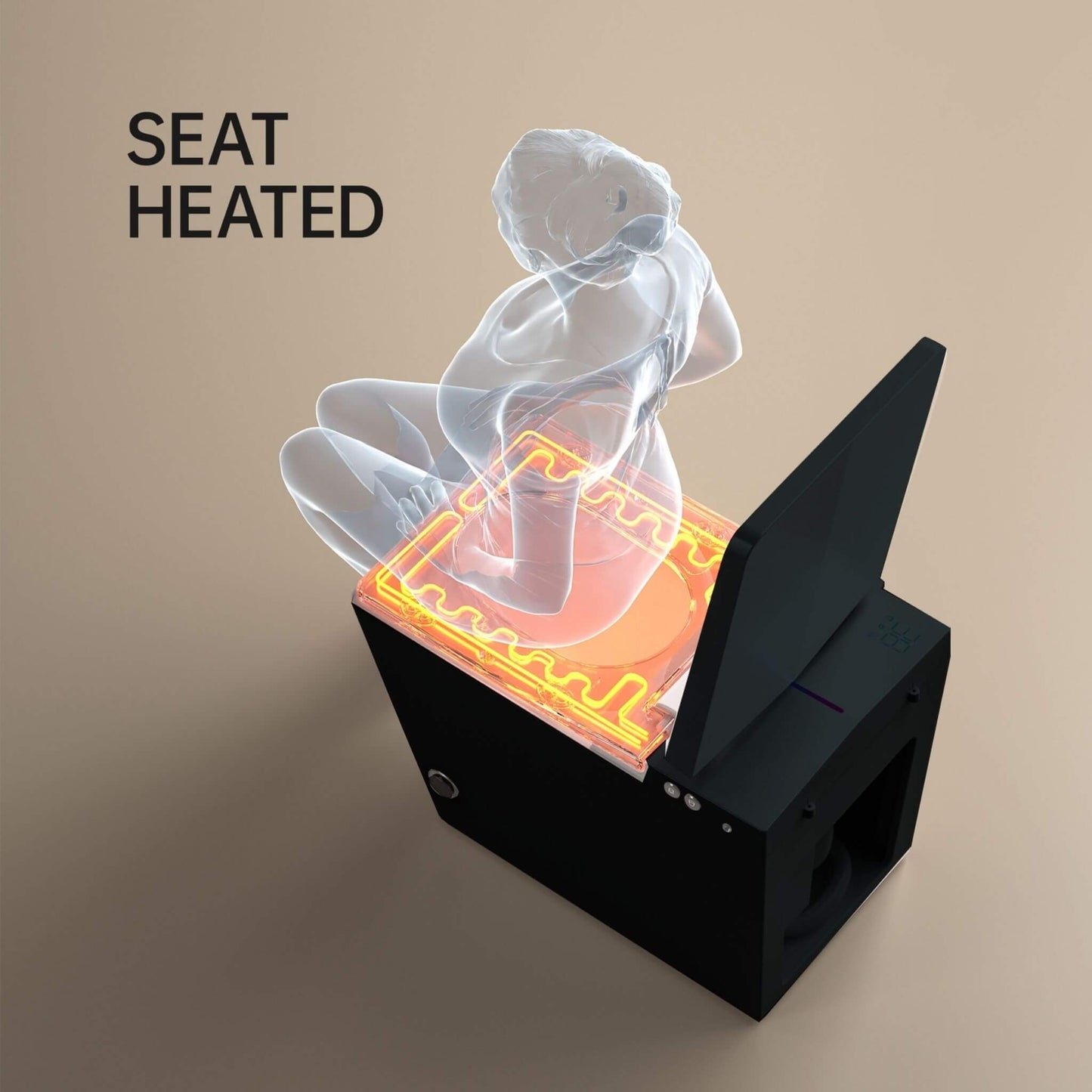 Nuvia Luxury Black Square Smart Toilet With Bidet, Remote, And Heated Seat (SAK45183)