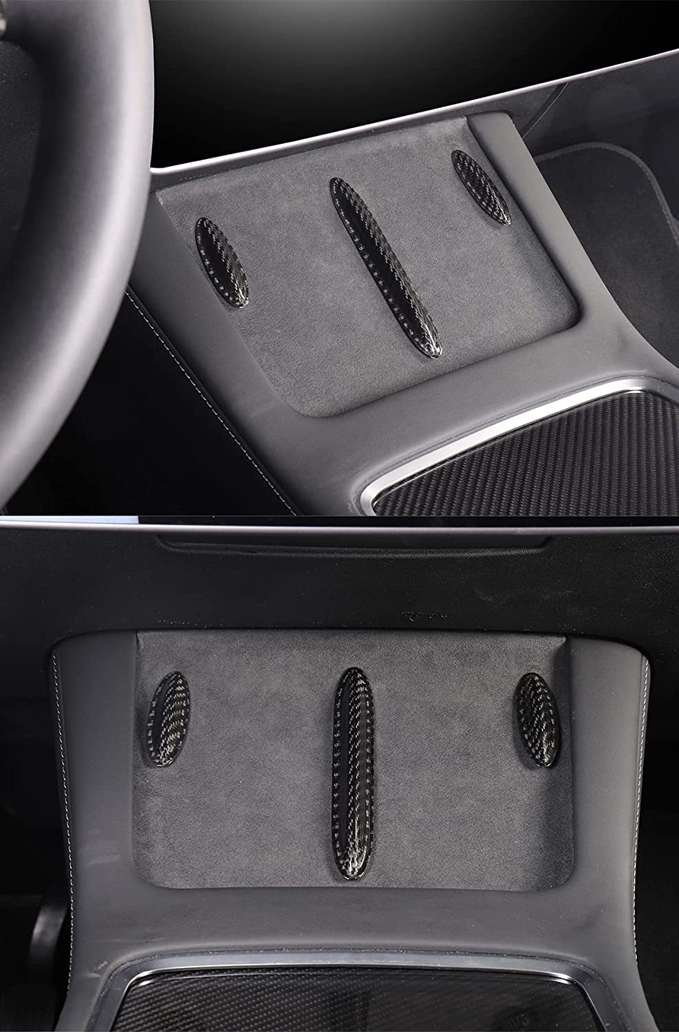 Model 3 / Y Central Control Panel Stickers - Carbon Fiber Interior Mods