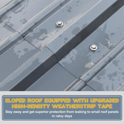 [12X20FT] Alora Premium Heavy-Duty Outdoor Canopy Garage Shelter With Galvanized Metal Roof (SAK91523)