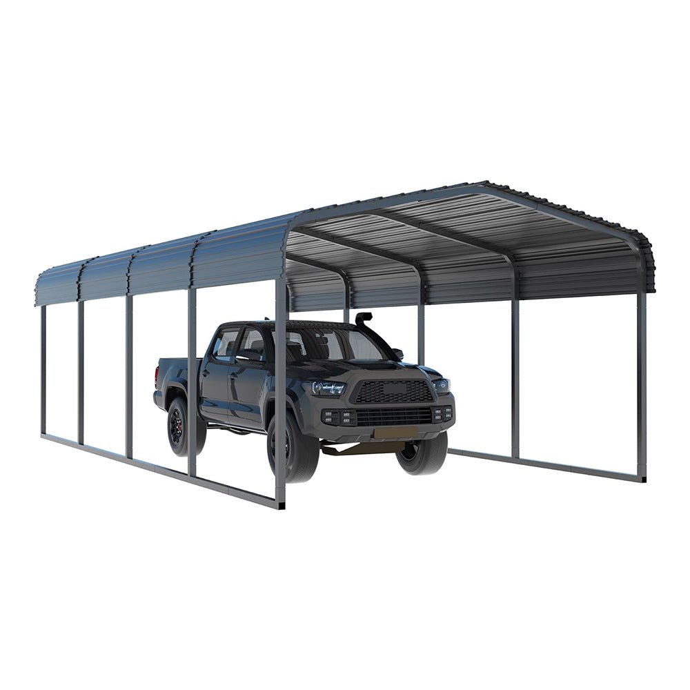 [12X20FT] Alora Premium Heavy-Duty Outdoor Canopy Garage Shelter With Galvanized Metal Roof (SAK91523)