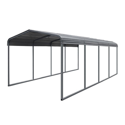 [12X20FT] Alora Premium Heavy-Duty Outdoor Canopy Garage Shelter With Galvanized Metal Roof (SAK91523)