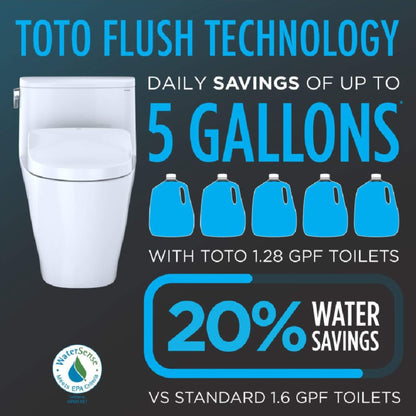 [MW7764726CSFGA.10#01] TOTO Drake 1.6 GPF Universal Height 10" Rough In Toilet With Washlet S7 Bidet Seat (SAK68432)