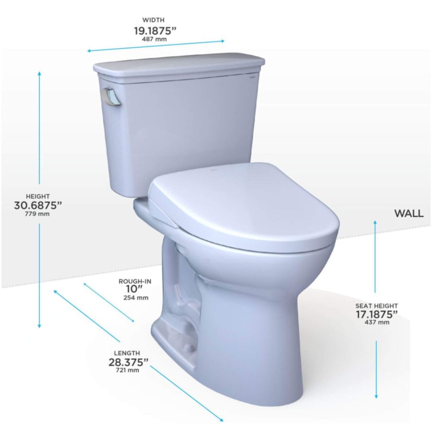 [MW7864726CEFG.10#01] TOTO Drake Elongated Chair Height Transitional Toilet With S7 Bidet Seat And 10" Rough In (SAK95631)