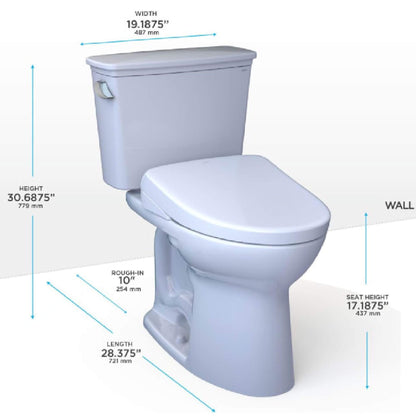 [MW7864736CEFG.10#01] TOTO Drake Washlet S7A Open Bidet Seat And 1.28 GPF Universal Height Toilet With Warm Air Dryer (SAK94671)