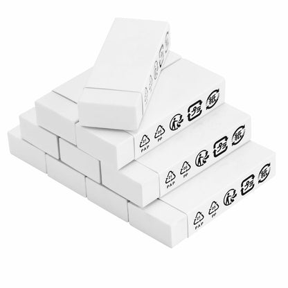 Amazon Basics White Block Eraser 10 Pack - Durable, New