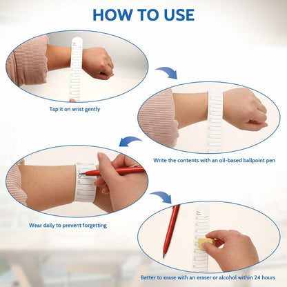 ZEYIYER 4PCS Waterproof Silicone Wrist Notepad Bracelets White Violet