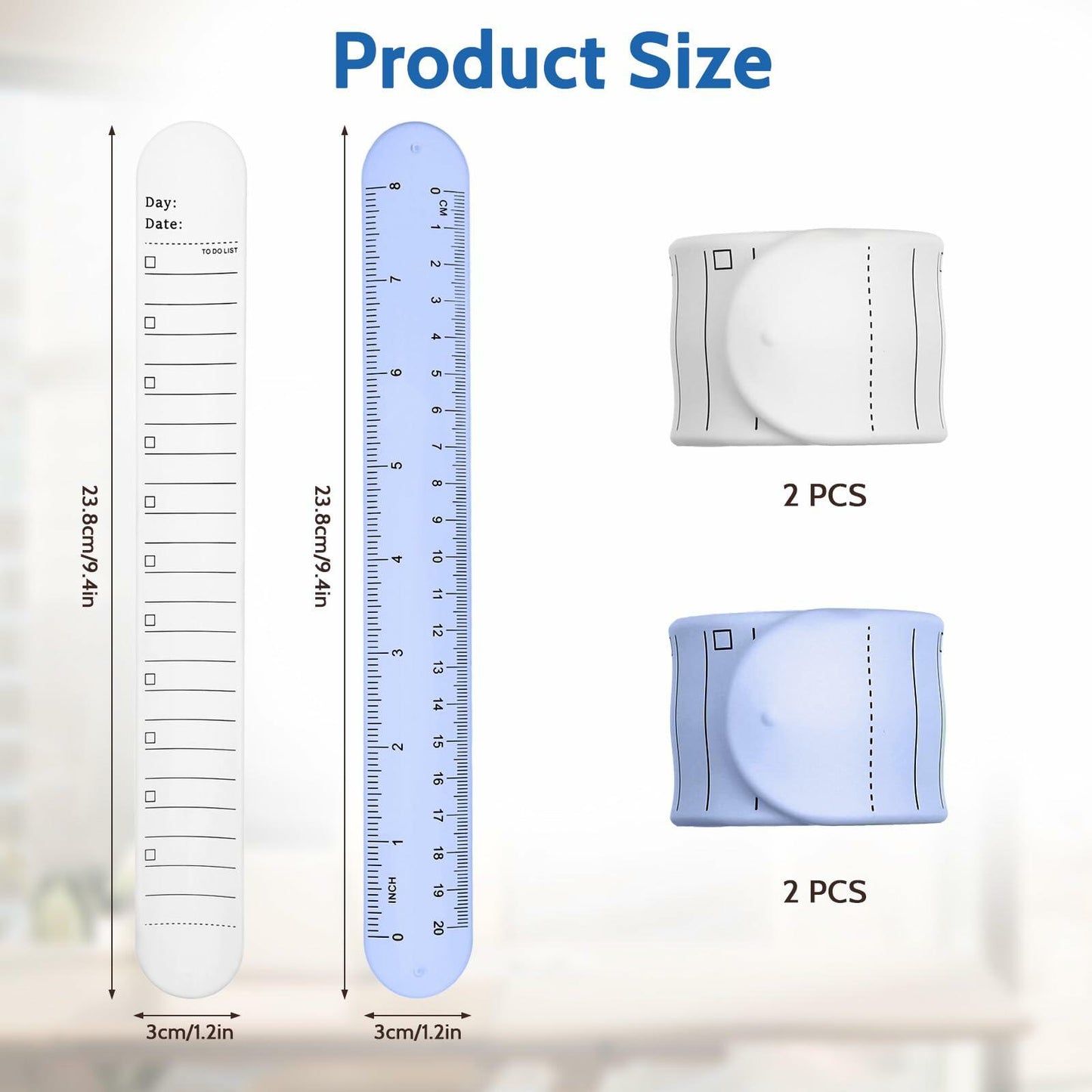 ZEYIYER 4PCS Waterproof Silicone Wrist Notepad Bracelets White Violet