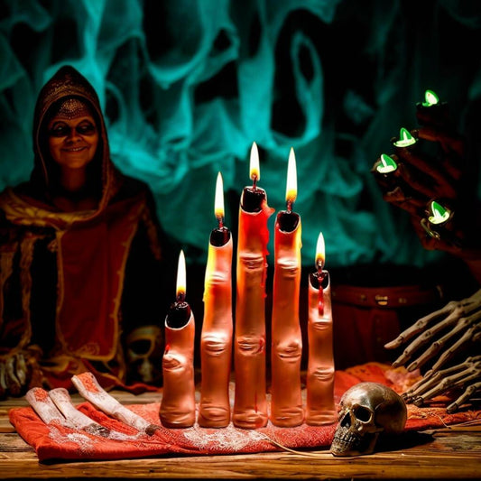 Witch Finger Candles 5 Pack Devil Designs Black Nails Indoor Gothic Decor