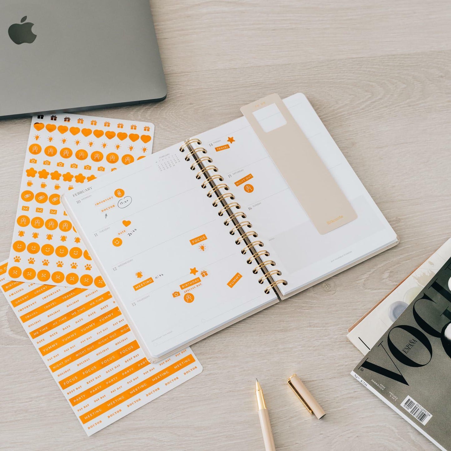 Kokonote Misty Gray A5 Academic Planner 2024-2025 Weekly 12 Months