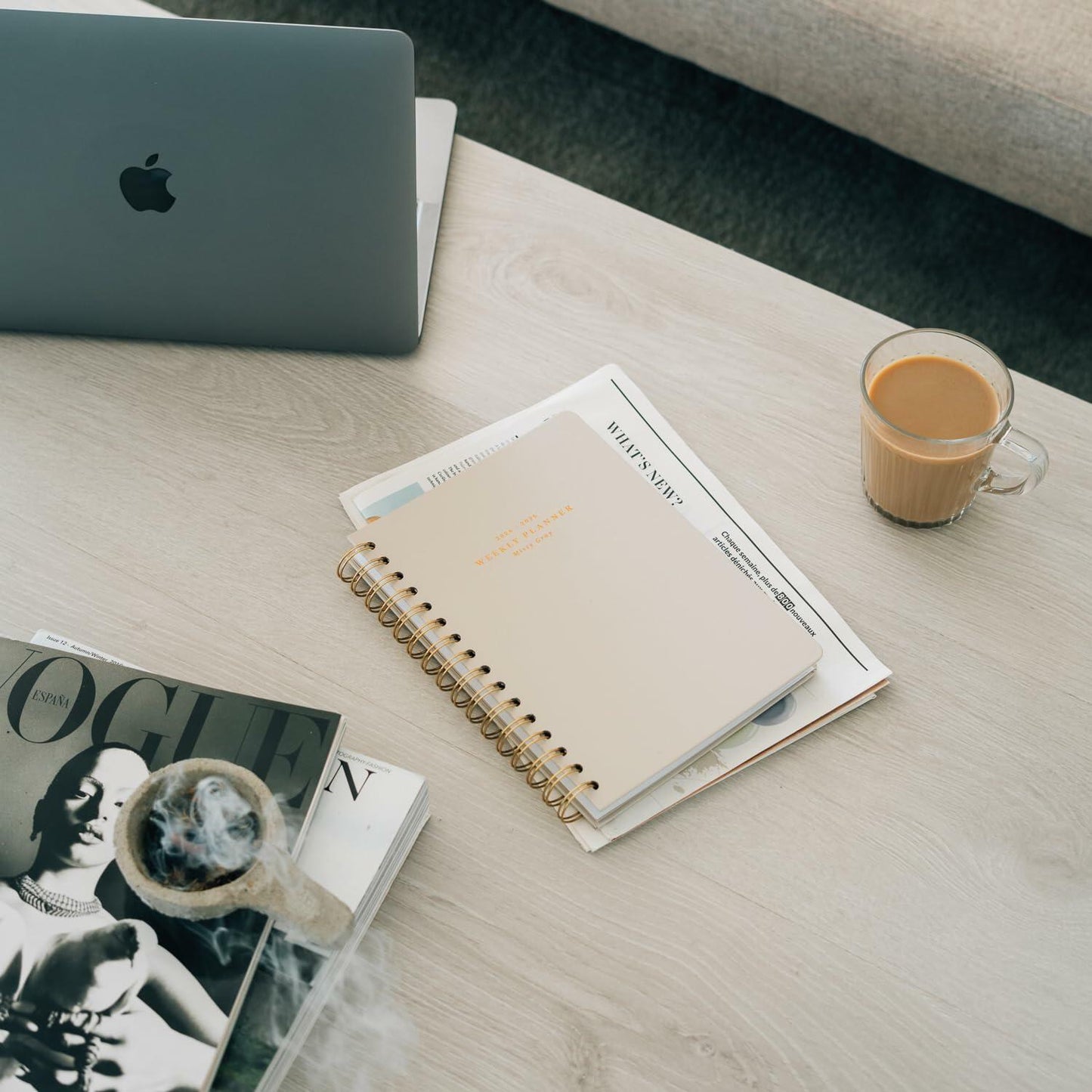 Kokonote Misty Gray A5 Academic Planner 2024-2025 Weekly 12 Months