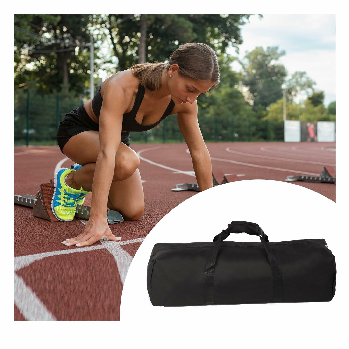 AYIXITIELU Waterproof 31.5in Starting Blocks Storage Bag, Heavy-Duty, Black