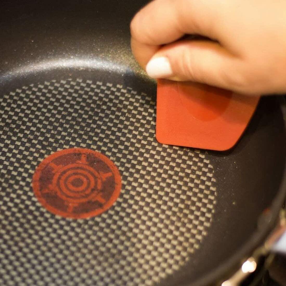 LAOJU 3PCS Cast Iron Pan Scraper Set Silicone Kitchen Cleaning Tools