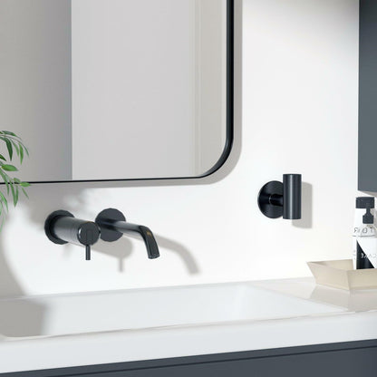 2 Pack Matte Black Stainless Steel Towel Hooks Waterproof Heavy Duty