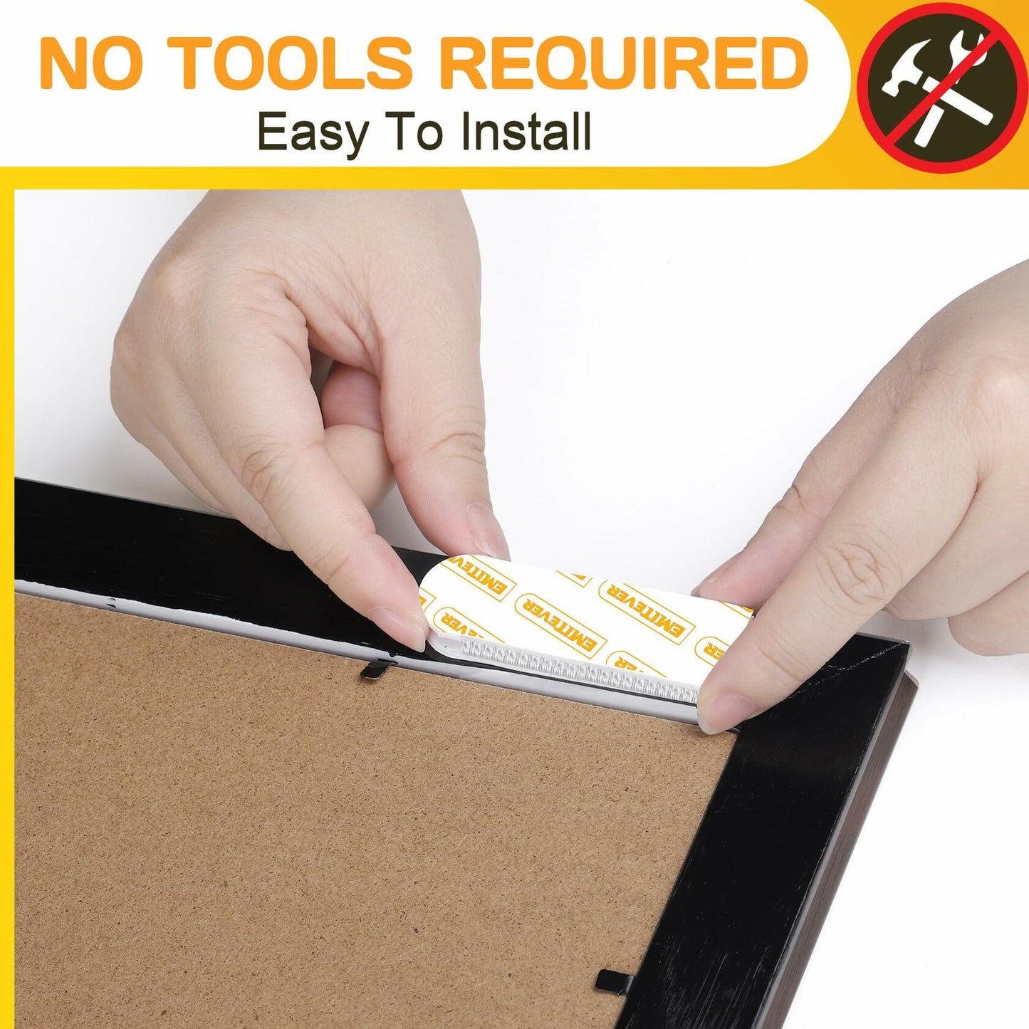 EMITEVER Heavy Duty Picture Hanging Strips Medium White 20 Pairs 40 Strips